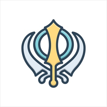 Color icon sikh-symbol vector