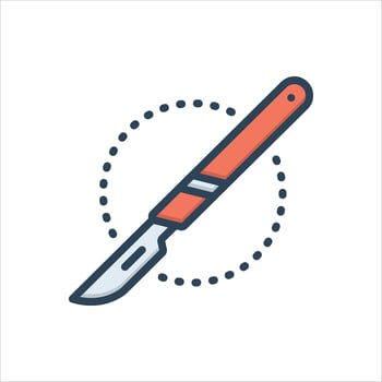 Color icon surgical-knife vector