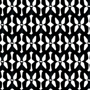 A black and white pattern with a large number of flowers vector