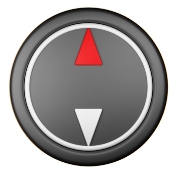 A black and red button with a red arrow png