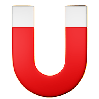 The letter u in red and white png