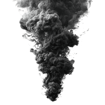 Dramatic Black Smoke Plume Abstract Texture png