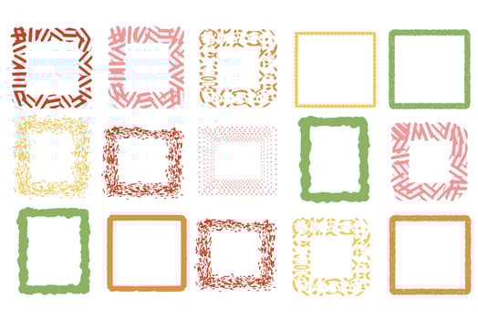 A set of colorful frames with different designs vector