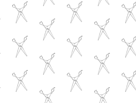 Scissors Hair Salon seamless pattern. graphic line ink illustration. Scissor sign symbol pattern. For poster, invitation, backdrop, ad, sale promotion, print for t-shirt vector