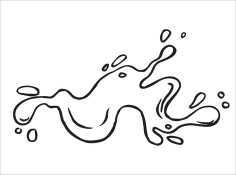 Splash of liquid. Illustration in doodle. vector