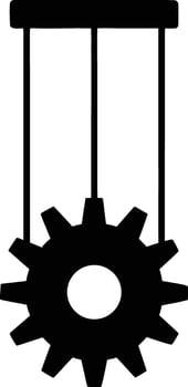 Hanging Gear Organizer Vertical Silhouette Isolated on White Background vector