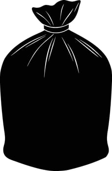 Sealed Dry Bag Top Rolled Silhouette Isolated on White Background vector