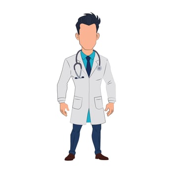 Illustration of a male doctor vector