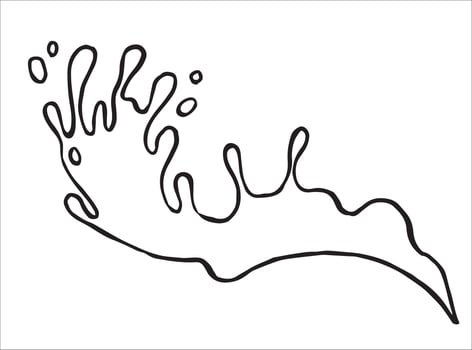 Splash of liquid. Illustration in doodle style, cartoon. vector