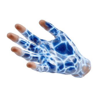 Futuristic Digital Hand with Glowing Circuit Patterns on a Transparent Background for Technology and Innovation Themes png