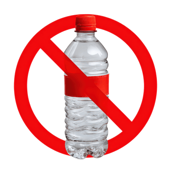 No Single Use Plastic Bottles Environmental Awareness and Conservation Campaign Imagery Against Waste png