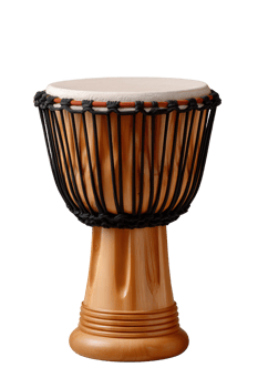 Traditional Handcrafted Drum with Natural Wood Finish and Tightened Rope Design for Authentic Sound Experience png