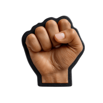 Powerful Fist Gesture Symbolizing Strength and Unity in Hands Raised for Advocacy and Social Justice Movements png