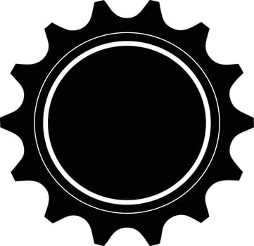 Gear Repair Patch Circular Centered Silhouette Isolated on White Background vector