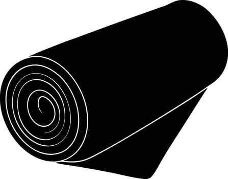 Rolled Tarp Compact Shape Clean Silhouette Isolated on White Background vector