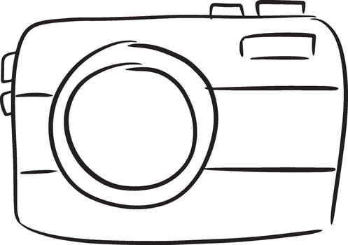 Hand-drawn camera illustration vector