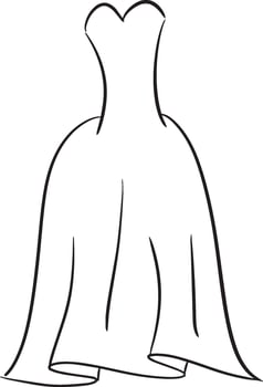 Strapless Dress Sketch vector