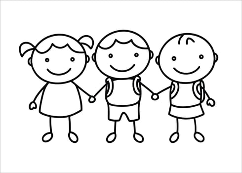 Charming continuous line art depicting a joyful young student with a bright and happy expression conveying enthusiasm for learning and growth vector