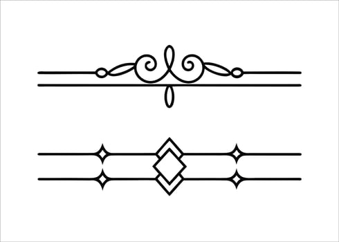 Elegant art deco style decorative line divider and text border design with classic typography elements for sophisticated layouts vector