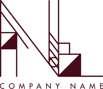 Minimalist NL Circular Monogram Logo Design with Bold Lines and Elegant Style vector