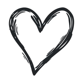 Hand drawn heart design ideal for Valentines cards and decorations vector
