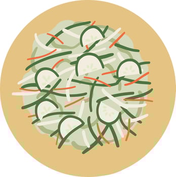 A plate of vegetables vector