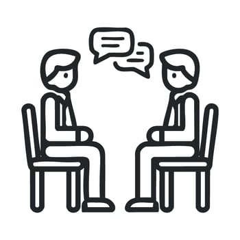 Dialogue between two individuals in a casual setting vector