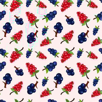 Colorful grape and berry pattern design vector