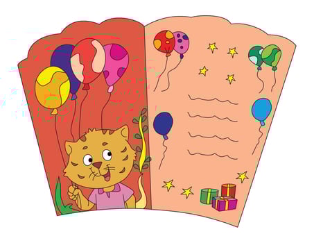 Cute happy birthday greeting card vector