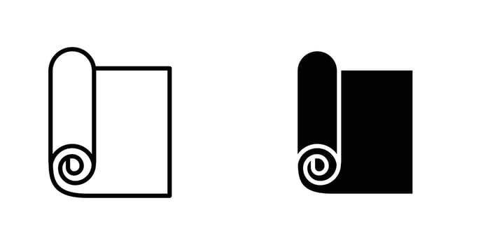 Yoga mat icon in doodles flat and line stroke pack vector