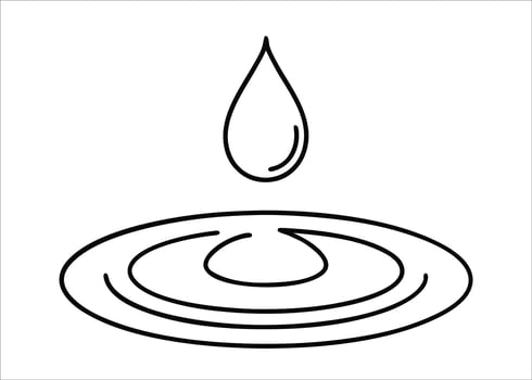 Single continuous line art drawing of a water droplet in a minimalist style vector