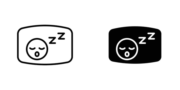 Sleeping icon in doodles flat and line stroke pack vector
