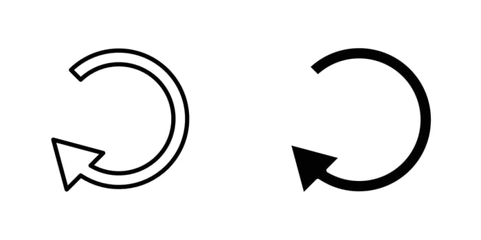 Reload button icon in doodles flat and line stroke pack vector