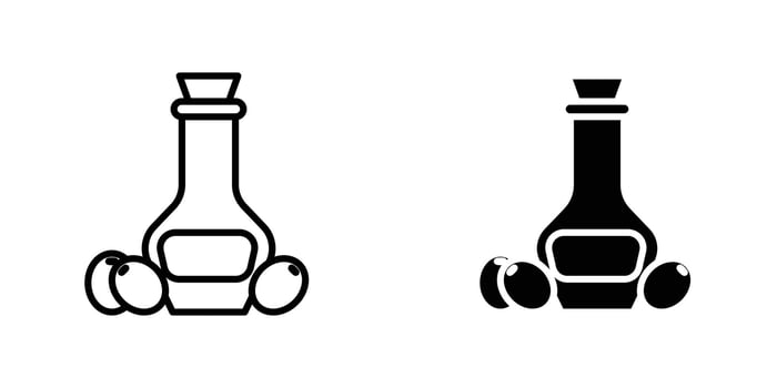 Olive oil icon in doodles flat and line stroke pack vector
