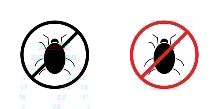 No parasitic insects sign in doodles flat and line stroke pack vector