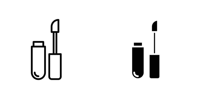 Lip gloss icon in doodles flat and line stroke pack vector