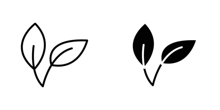 Leafs icon in doodles flat and line stroke pack vector