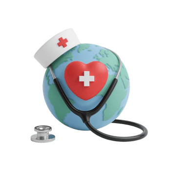 Global health promotion an illustrative representation of the earth and medical care awareness on png