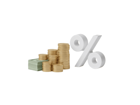 Financial Growth with Interest Rates Displayed on Isolated Transparent Surface for Business png