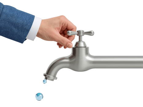 Turning off the tap, a gesture of conservation for water resources and sustainable living png