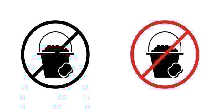 Cleaning bucket with sponge sign in doodles flat and line stroke pack vector