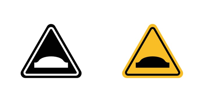 Caution speed Ramps sign in doodles flat and line stroke pack vector