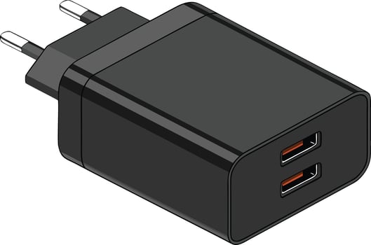 USB Wall Charger Graphic Art Power Adapter Isolated Design vector