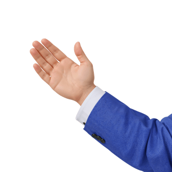 Extended Hand Gesture in Business Attire, Presenting a Concept against a Transparent Canvas png
