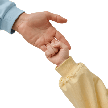 A tender moment depicting familial connection through a parent's touch and a child's grasp isolated png