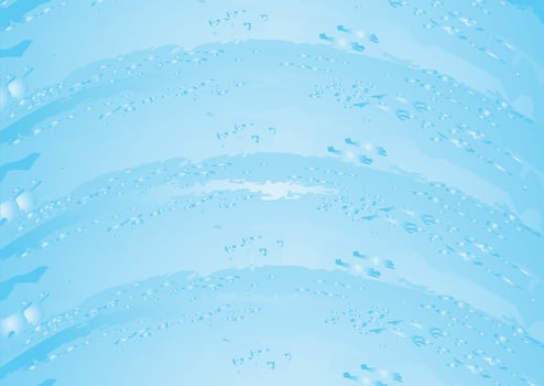 Clean Glass Surface with Water Droplets Abstract Blue Backdrop, abstract blue background with snowflakes. vector