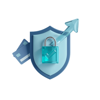 Elevated security protocols are demonstrated with a floating shield and padlock protection png
