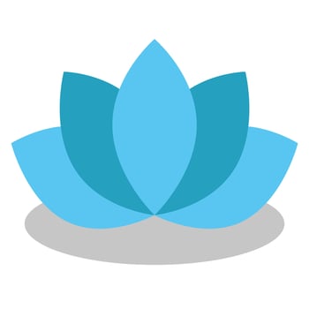 A blue lotus flower icon on a white background vector