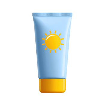 Affordable sun care tube with cheerful sun design, perfect for daily SPF protection. This vibrant product is ideal for anyone looking to enjoy outdoors safely png