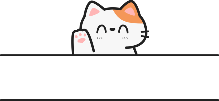 Name frame design with cute orange cat greeting cartoon doodle png